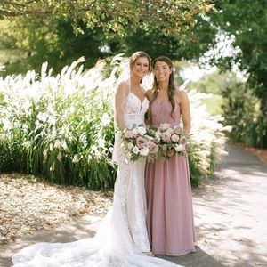 Azazie Cora vintage mauve bridesmaid dress size A2